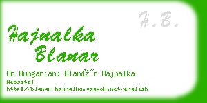 hajnalka blanar business card